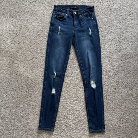 KanCan distressed jeans skinny jeans size 0 - Picture 1 of 8